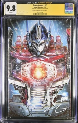 Transformers #7 John Giang Edición Virgen FIRMADO Calificado CGC 9.8 Optimus Prime Foto 1 de 2