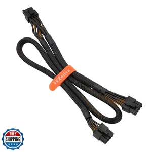 YEZriler PCIe Cable - 8 Pin Male to Dual 8 Pin (6+2) Male Power Adapter, Slee - Picture 1 of 4