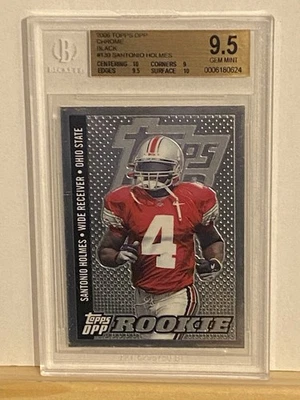 2006 Santonio Holmes. Topps DPP Chrome Black.  #130. BGS 9.5. - Image 1 of 2