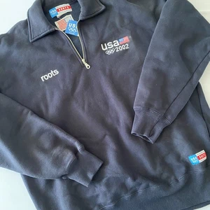 Vintage Roots USA Team 2002 Olympics Herren 1/4 Zipper Pullover Navy Blau - Bild 1 von 6