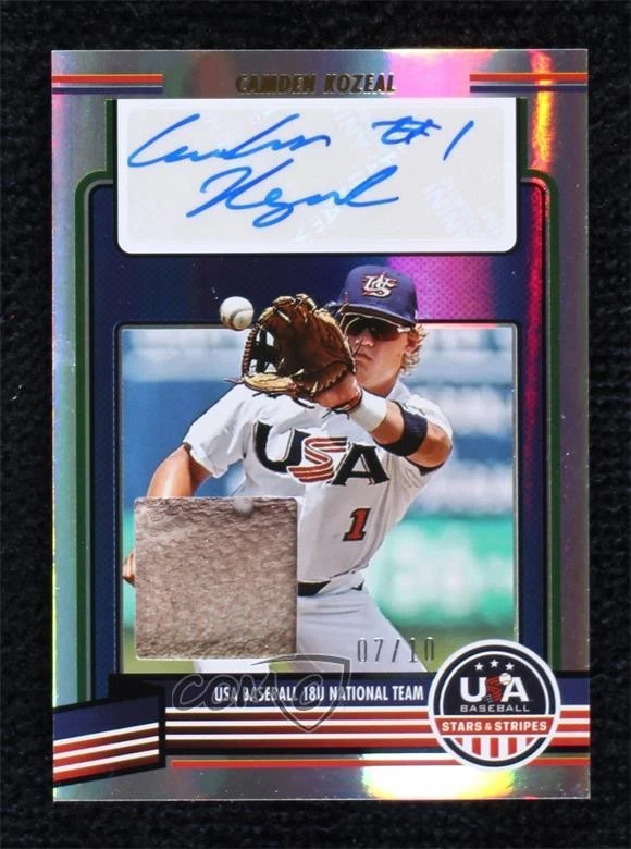 2023 Panini USA Baseball Stars & Stripes /10 Camden Kozeal #18U-CK Auto - Image 1 of 2
