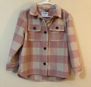 Old Navy Shacket Mädchen L 10-12 rosa kariert Jacke cl - Bild 1 von 4