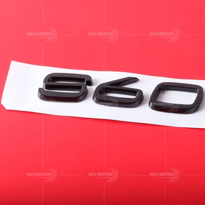 For Volvo S60 Rear Trunk Lid Letter Badge Nameplate Emblem Sport Gloss Black - Image 1 of 2
