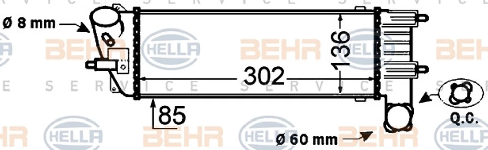 BEHR HELLA SERVICE Ladeluftkühler 8ML 376 776-231 für PEUGEOT 406 8B Break 8E 9D - Bild 1 von 4