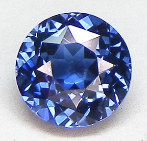 1.65 CT. EXCELLENT CUT ROUND 7 MM. CEYLON BLUE SAPPHIRE LAB CORUNDUM - Picture 1 of 3
