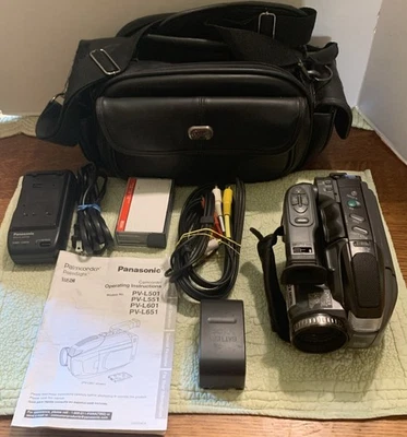Used Panasonic Palmcorder PV-L651D  w/ Charger, Cables, Manual, Needs Batt, Read - Image 1 of 4