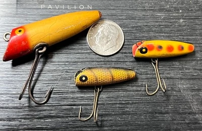 3 señuelos South Bend vintage 2 caña de mosca "Trout Oreno's" más uno Foto 1 de 2