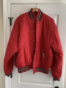 Vintage Birdie di Richard A Leslie, giacca trapuntata rossa 2XL - Foto 1 di 6