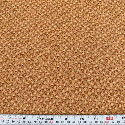 Vintage Cranston Tiny Florals & Pin Dots on Brown Cotton Fabric by the HALF YARD - Image 1 of 2