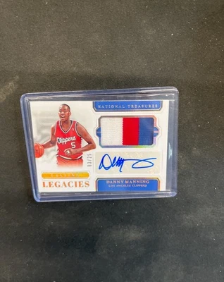 2018 Panini National Treasures Danny Manning Lasting Legacies Patch Auto /25 - Image 1 of 3