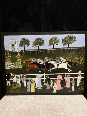 Pintura de carreras de caballos M.Palatini Corey Gallery of Art San Francisco California Foto 1 de 3