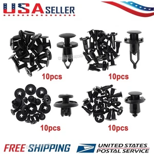 Auto Push Pins and Fastener Sets Bumper Fender Flare Fastener Rivet Clips 40Pack - Foto 1 di 14