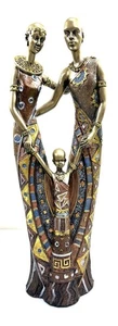 African Maasai Tribe Family Statue 12” Tall Colorful - Picture 1 of 14