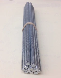 (12 pcs) 1/4-20 X 6 Studs Full Thread Rod Steel Zinc 1/4" 6" inch Anchor bolt - Picture 1 of 2