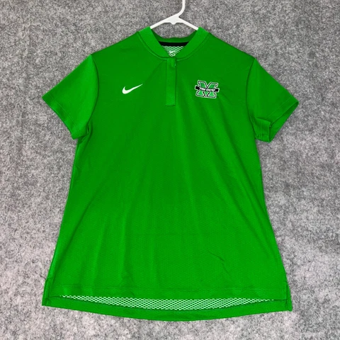 Marshall Thundering Herd Womens Shirt Large Green Nike 1/4 Zip NCAA Football Cover