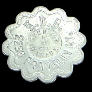 5¢ in Trade K.D.B. 2236 Franklin Ave. Trade Token/Coin - Picture 1 of 3