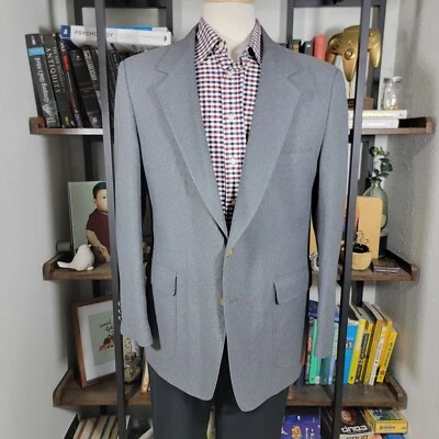 Abrigo Blazer Deportivo Para Hombre Oakton Dos Botones Gris PERMA PREST Poliéster 44R De Colección Foto 1 de 4