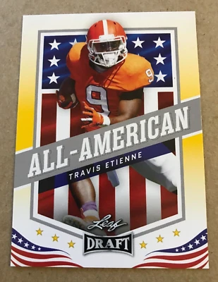 2021 Leaf Draft Gold All-American Insert Travis Etienne Rookie RC #44 Jaguars - Image 1 of 2
