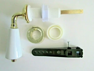 GOLD PLATED CERAMIC CISTERN LEVER WITH WEDGES FOR CURVED CISTERN  - Picture 1 of 4