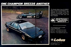 Lotus Esprit S2 1979 — anuncio original de revista de 2 páginas — anuncio impreso vintage - Imagen 1 de 1