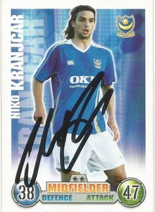 NIKO KRANJCAR SIGNED PORTSMOUTH 2007/2008 MATCH ATTAX TRADING CARD+COA