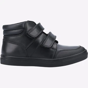 Hush Puppies Seth Junior LEATHER Formal Dress School Shoes Black - Picture 1 of 4