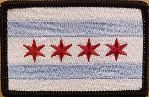 Chicago Stadt Flagge Patch W / Klettverschluss Marke Verschluss Moral Emblem - Picture 1 of 1