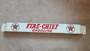 33" Door pushbar white vintage Texaco Fire Chief gasoline advertising sign