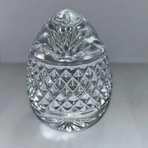 Clear Lead Crystal 4” Egg Paperweight Made In France Vintage - Picture 1 of 4