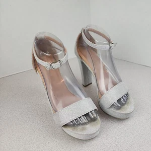 Top Moda Women Platform Chunky Heel Metallic Glitter Ankle Strap Sandal 7.5 - Picture 1 of 9