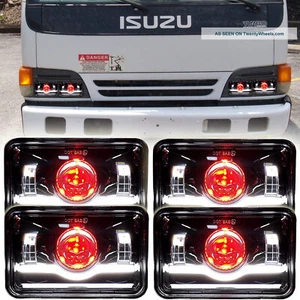4 Piezas Faro Ajuste Isuzu NQR NPR NPR-HD FTR 4x6" Faro LED Alto/Bajo Viga Sellada - Imagen 1 de 15