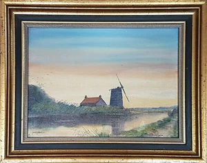 Small Oil painting by James J Allen. "Evening Nr Horning" - Picture 1 of 6