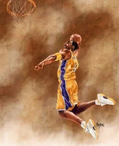Kobe Bryant Los Angeles Lakers 13 X 17 Giclee por James Byrne Serie 1 - Imagen 1 de 1