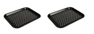 Anti Slip Food Tray Rectangular Top and Bottom Non Slip Tray Plastic-Set of 2 - Picture 1 of 7