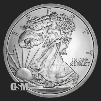 5 oz Walking Liberty Silver Round in air tite brand capsule - Image 1 of 3