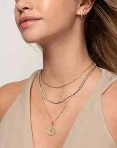 Tennis-Halskette 5,67 kt Diamant Eternity 14 kt Weißgold 18 Zoll - Bild 1 von 3