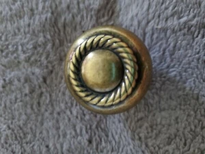 VINTAGE ALLISON BURNISHED BRASS NOVELTY CONTEMPORARY KNOB ~ NEW OLD STOCK - Picture 1 of 4