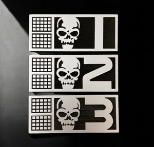 Rogue Trooper Acrylic Biochip set Helm, Gunnar and Bagman Sign, Decal, Magnet - Picture 1 of 9