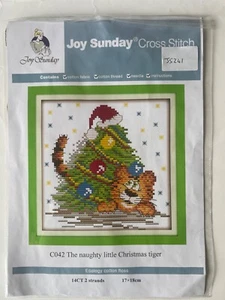 Joy Sunday Cross Stitch Kit - The Naughty Little Christmas Tiger - Picture 1 of 2