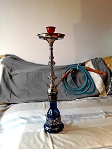 Libanesische Shisha - 55cm große blaue Wasserpfeife - Ganz Neu - Bild 1 von 18