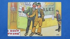 FS Fred Stone Comic Postcard 1908 Tea Total Temperance League Anti Alcohol
