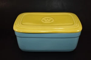 FRIGORIFERO VINTAGE HALL WESTINGHOUSE ANNI 40 PIATTO BLU/GIALLO - Foto 1 di 8
