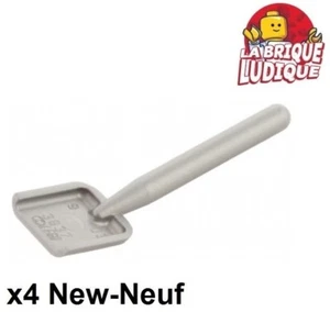 Lego 4x Minifig utensil pelle shovel outil tool chantier argent/flat silver 3837 - Picture 1 of 1
