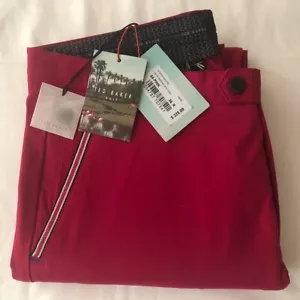 TED BAKER London Golf pants Water Resistant red/pink 36x32 *NEW w/tags $225 🇬🇧 - Picture 1 of 10