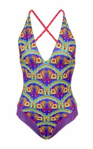 Nuevo con etiquetas Traje de baño Paolita para mujer Farida colorido estampado de caballo talla M/32D/34C/36B - Imagen 1 de 9