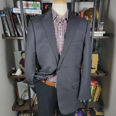 Tiglio Luxe Men's Sport Coat Blazer Two Button Gray Twill Peak Lanificio Sz 44L - Image 1 of 4