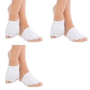 3 Paar weiße Zehengel Kompressionsstrümpfe trennend feuchtigkeitsspendend weicher Fuß trockene Haut - Bild 1 von 3
