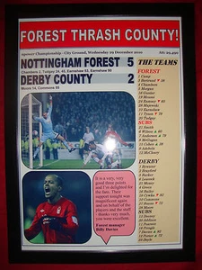 Nottingham Forest 5 Derby County 2 - 2010 - framed print - Picture 1 of 2