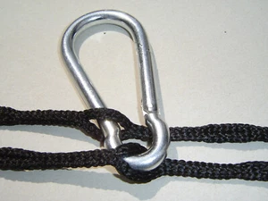 Befestigung Aufhängung für Hängesitz, Hängesessel 1 Seil mit 1 Karabiner schwarz - Bild 1 von 4