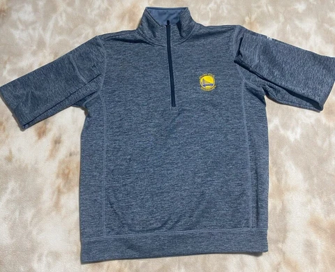 Golden State Warriors NBA Mens 1/4 Zip Long Sleeve sweater Adidas Climawarm Cover